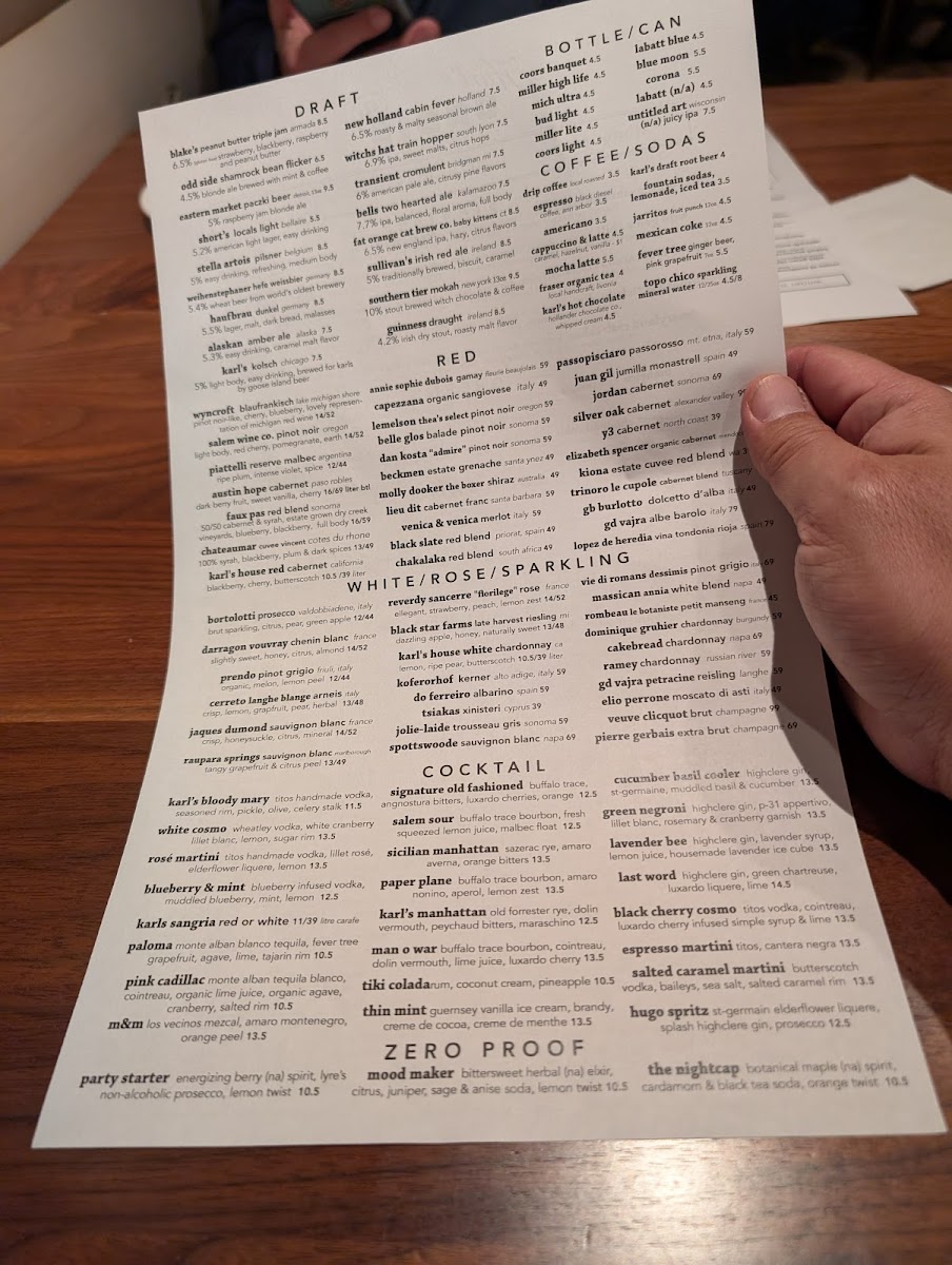 Karl's Cabin Restaurant & Banquets in Plymouth Menu - Image 3